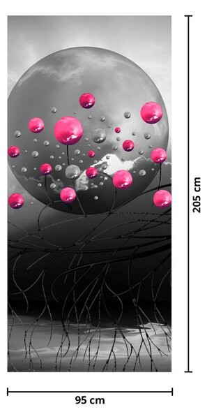 Fototapeta na drzwi - Różowa abstrakcyjna kula (95x205cm)