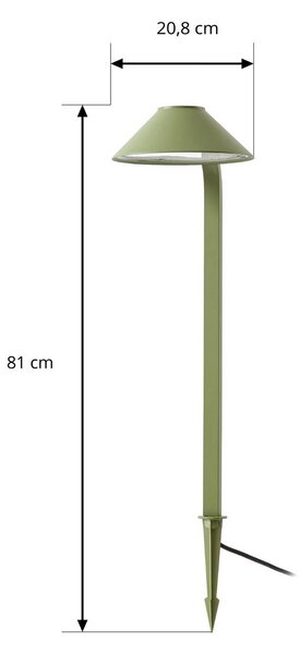 Lampa z grotem ziemnym LED Lindby Capelo, jasnozielona, 78 cm, IP65 Capelo, zielony, aluminium, nowoczesny