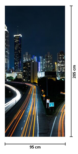Fototapeta na drzwi - Nocna metropolia (95x205cm)