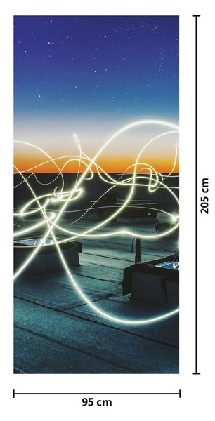 Fototapeta na drzwi - Widok nieba z dachu (95x205cm)