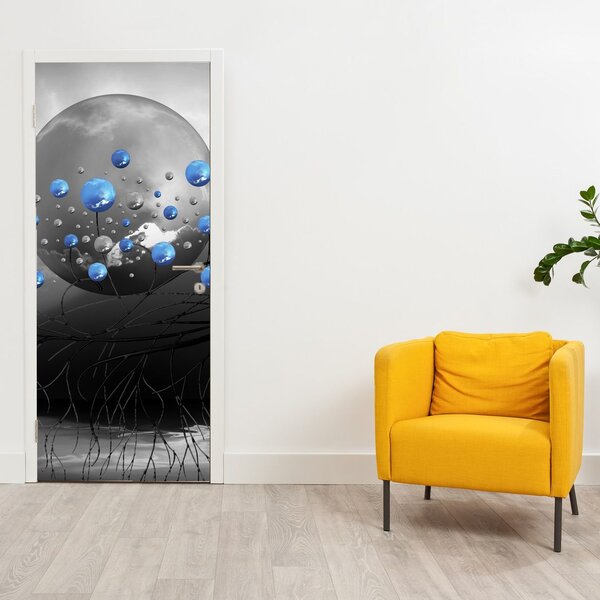 Fototapeta na drzwi - Niebieska abstrakcyjna kula (95x205cm)