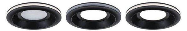 Paulmann Oprawa wpuszczana LED Sormus, czarna, średnica 10 cm, IP65, zestaw 3 Sormus, czarny, łazienka, tworzywo sztuczne, nowoczesny