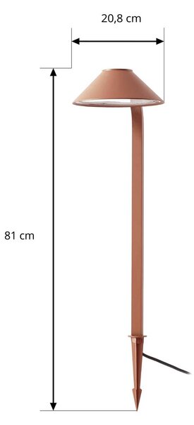 Lampa z grotem ziemnym LED Lindby Capelo, kolor gliniany, 78 cm, IP65 Capelo, terracotta, aluminium, nowoczesny