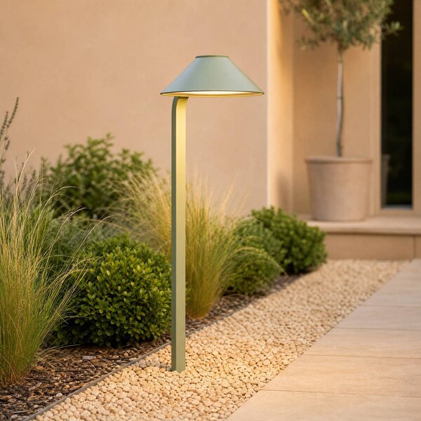 Lampa z grotem ziemnym LED Lindby Capelo, jasnozielona, 78 cm, IP65 Capelo, zielony, aluminium, nowoczesny