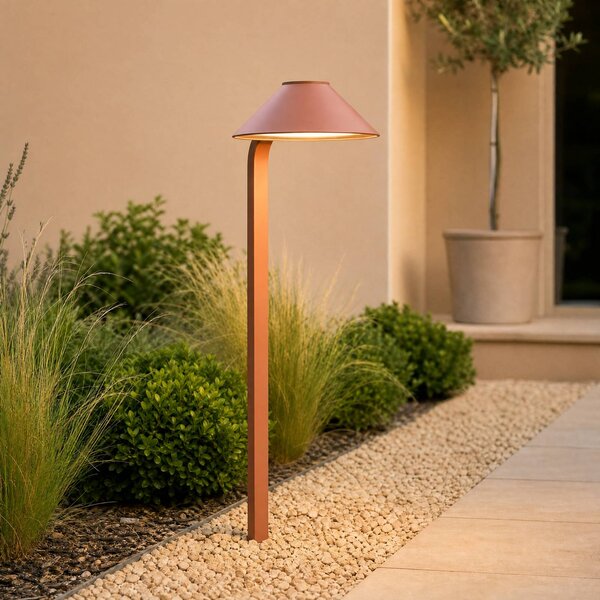 Lampa z grotem ziemnym LED Lindby Capelo, kolor gliniany, 78 cm, IP65 Capelo, terracotta, aluminium, nowoczesny