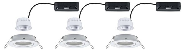 Paulmann LED, zestaw 3 sztuk, model Nova Coin, biały matowy, okrągły, z Coin, biały / opal, salon / jadalnia, aluminium, nowoczesny