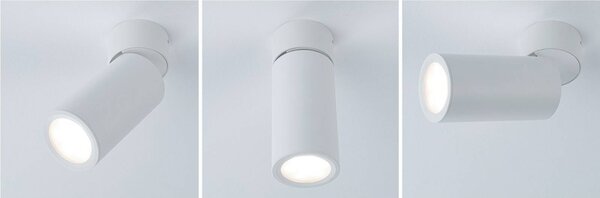 Paulmann Lampa sufitowa LED Turnal Coin, biała, metalowa, 2700 K możliwość ściemniania, biały / opal, salon / jadalnia, metal, nowoczesny