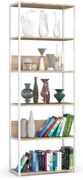 Otwarty regał do kuchni biały + dąb artisan S5-W53