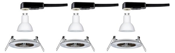 Paulmann Paulmann, zestaw 3 lamp punktowych Nova, okrągłe, sztywne, żelazne, IP44, GU10, Nova, aluminiowy / szary / cynkowy, łazienka, aluminium, nowoczesny