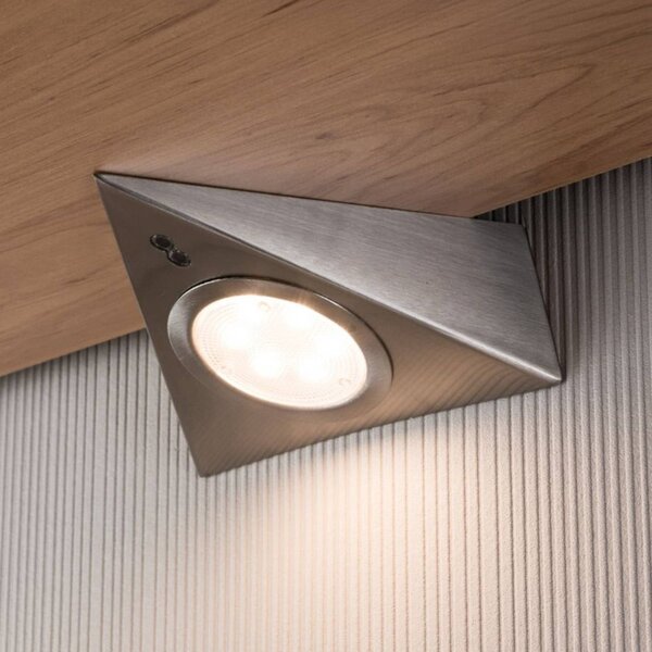 Paulmann Oprawa podszafkowa LED Paulmann, trójkątna, żelazna, z czujnikiem, zestaw 3 szt. Dreieck, aluminiowy / szary / cynkowy, kuchnia, metal, nowoczesny
