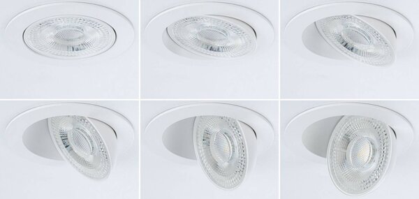 Paulmann Zestaw 3 opraw wpuszczanych LED Aumus White Select CCT, białe Aumus, możliwość ściemniania, biały / opal, salon / jadalnia, aluminium, nowoczesny
