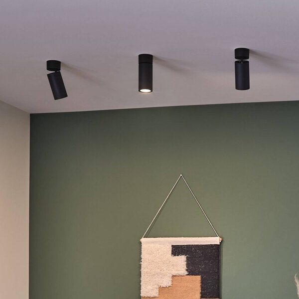 Paulmann Lampa sufitowa LED Turnal Coin, czarna, metalowa, 2700 K możliwość ściemniania, czarny, salon / jadalnia, metal, nowoczesny