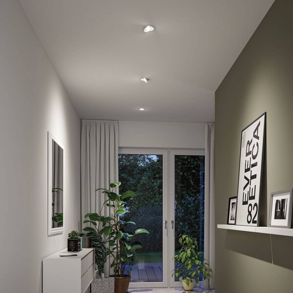 Paulmann Zestaw 3 opraw wpuszczanych LED Aumus White Select CCT, białe Aumus, możliwość ściemniania, biały / opal, salon / jadalnia, aluminium, nowoczesny