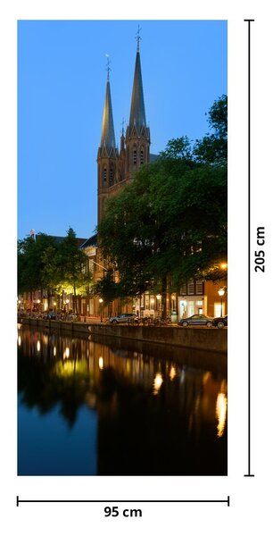 Fototapeta na drzwi - Historyczne miasto nocą (95x205cm)