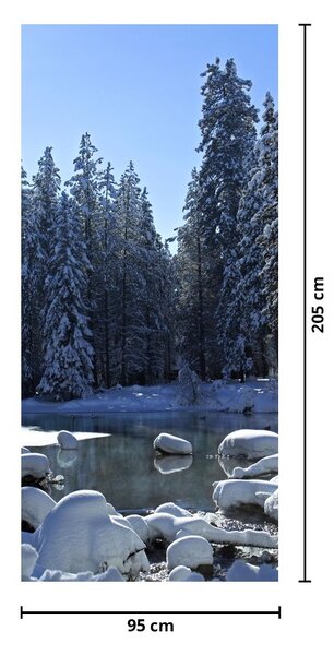Fototapeta na drzwi - Śnieżny las (95x205cm)