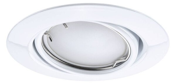 Paulmann Spot wpuszczany LED Coin Base, biały, zestaw 3 sztuk, 3000 K, ZigBee możliwość ściemniania, biały / opal, salon / jadalnia, metal, nowoczesny