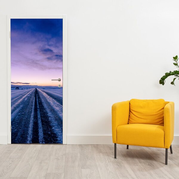 Fototapeta na drzwi - Droga zimą (95x205cm)