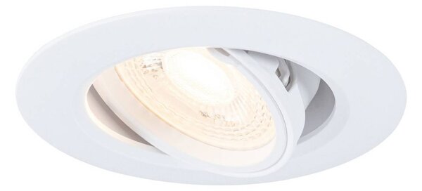 Paulmann Spot wpuszczany 92115, biały, Ø 9 cm, ściemniany, kąt świecenia 30°, obrotowy, Einbauspot możliwość ściemniania, biały / opal, salon / jadalnia, tworzywo sztuczne, nowoczesny