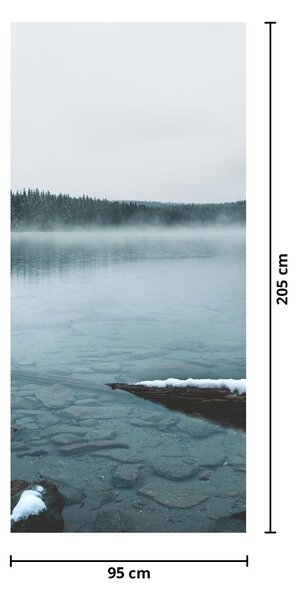 Fototapeta na drzwi - Lodowe nordyckie jezioro (95x205cm)