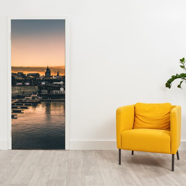 Fototapeta na drzwi - Miasto portowe (95x205cm)