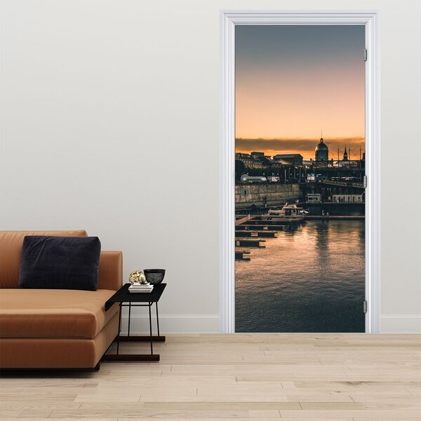 Fototapeta na drzwi - Miasto portowe (95x205cm)
