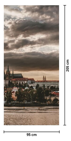 Fototapeta na drzwiach - Pochmurna Praga (95x205cm)
