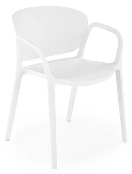 Białe minimalistyczne krzesło ogrodowe C1-C28