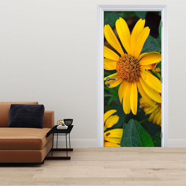 Fototapeta na drzwi - Żółte kwiaty (95x205cm)