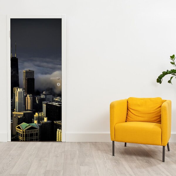 Fototapeta na drzwi - Miasto w chmurach (95x205cm)