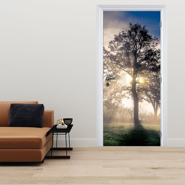 Fototapeta na drzwi - Drzewo we mgle (95x205cm)