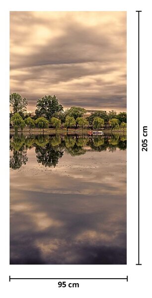 Fototapeta na drzwi - Jezioro i drzewa (95x205cm)