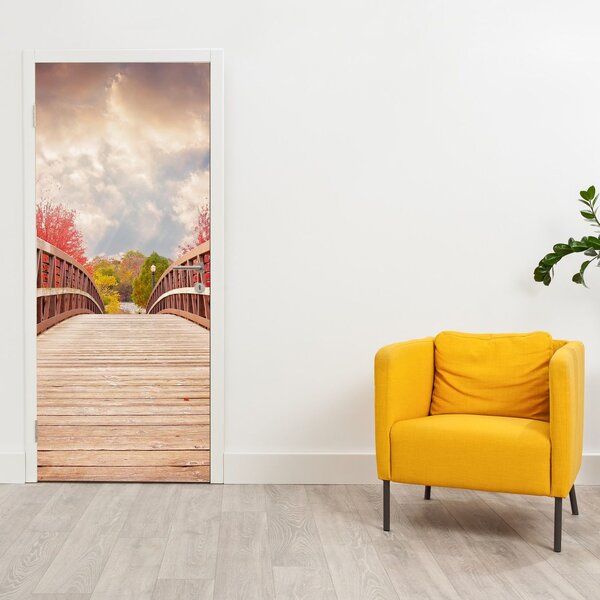 Fototapeta na drzwi - Drewniany most (95x205cm)