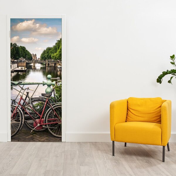 Fototapeta na drzwi - Rowery w mieście (95x205cm)