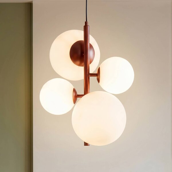 Lampa wisząca szklana Joel ALDEX, możliwość ściemniania, czerwony, salon / jadalnia, metal, nowoczesny