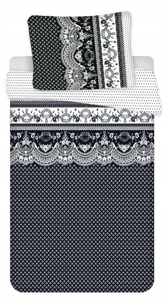 Pościel z polibawełny na 2 łóżka CANZONE BLACK, czarne Rozmiar pościeli: 2 szt 70 x 90 cm | 2 szt 140 x 200 cm