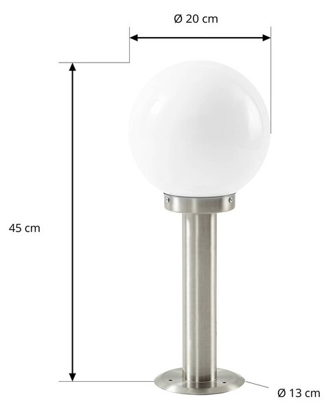 Lindby Słupek oświetleniowy Vedran, wysokość 45 cm, PMMA, stal szlachetna Vedran Lindby, możliwość ściemniania, aluminiowy / szary / cynkowy, tworzywo sztuczne, nowoczesny