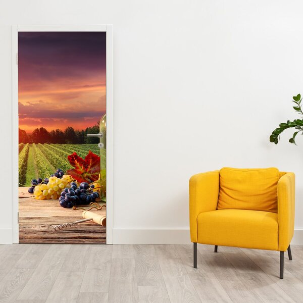 Fototapeta na drzwi - Winnica z winem (95x205cm)