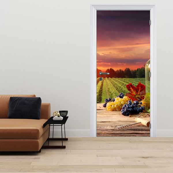 Fototapeta na drzwi - Winnica z winem (95x205cm)