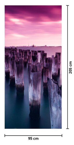Fototapeta do drzwi - Drewniane słupki (95x205cm)