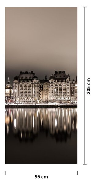 Fototapeta na drzwi - Miasto w ciemności (95x205cm)