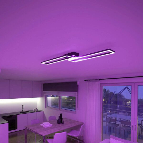 Tint Inteligentna lampa sufitowa Ciso, możliwość ściemniania, czarny, salon / jadalnia, metal, nowoczesny