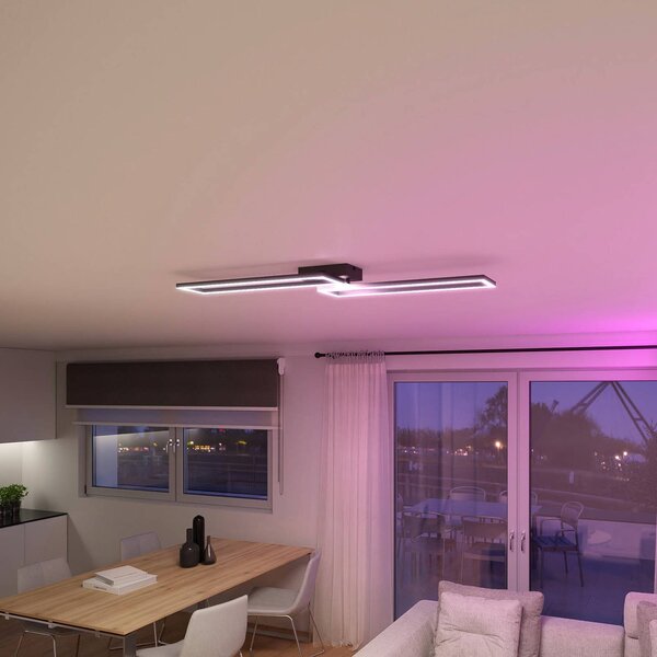 Tint Inteligentna lampa sufitowa Ciso, możliwość ściemniania, czarny, salon / jadalnia, metal, nowoczesny