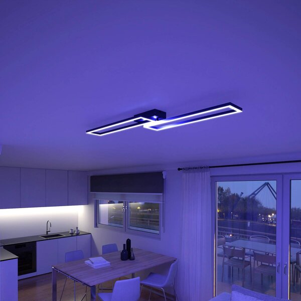 Tint Inteligentna lampa sufitowa Ciso, możliwość ściemniania, czarny, salon / jadalnia, metal, nowoczesny