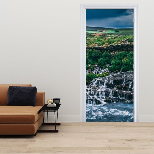 Fototapeta na drzwi - Wodospady w naturze (95x205cm)