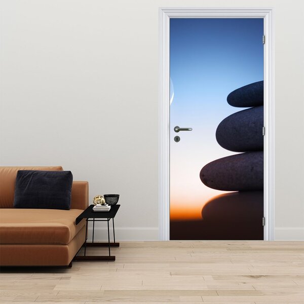 Fototapeta na drzwi - Ułożone kamienie jeden na drugim (95x205cm)