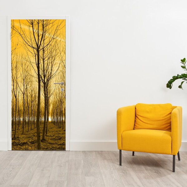 Fototapeta na drzwi - Las o zachodzie słońca (95x205cm)