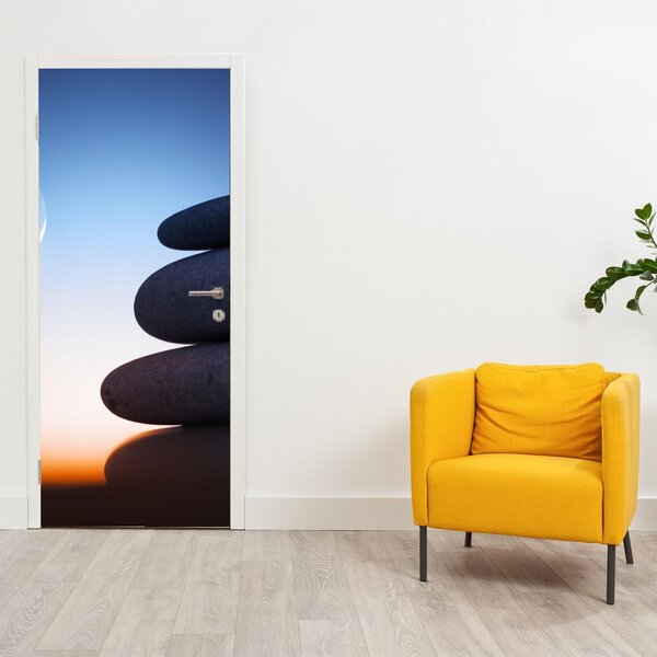 Fototapeta na drzwi - Ułożone kamienie jeden na drugim (95x205cm)