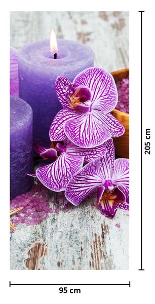 Fototapeta na drzwi - Orchidee i świece (95x205cm)