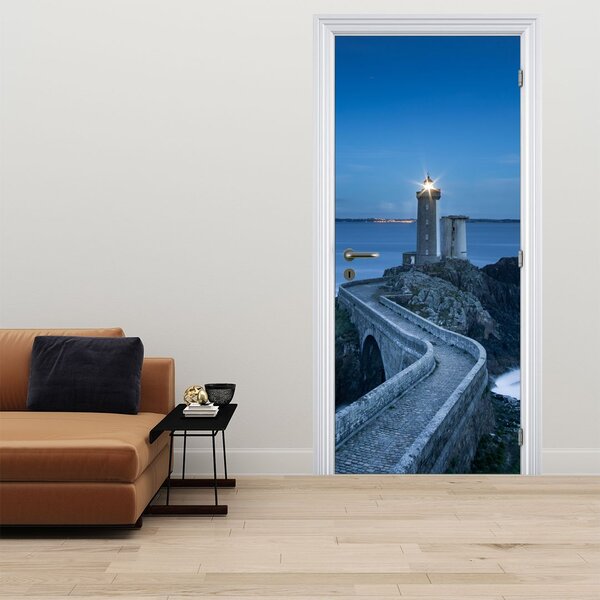 Fototapeta na drzwi - Latarnia morska i morze (95x205cm)