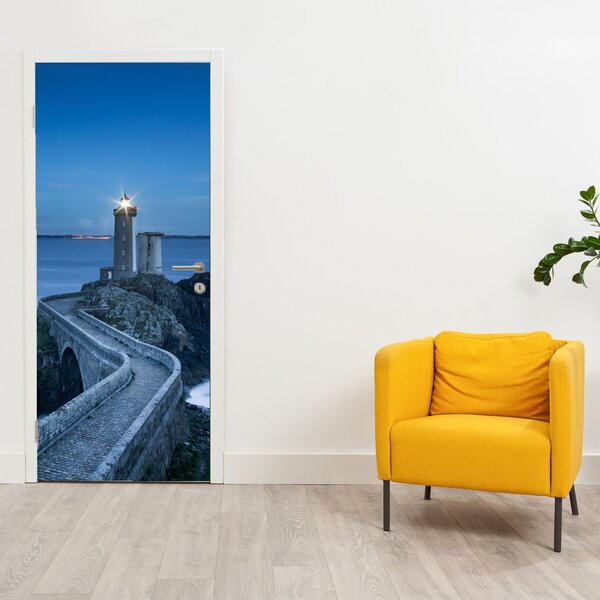 Fototapeta na drzwi - Latarnia morska i morze (95x205cm)